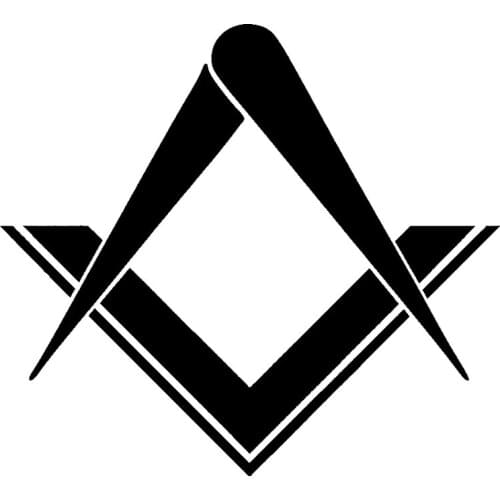 15cm*13.5cm Freemason Masonic Square Compass Stonemasons Stickers