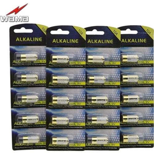 20pcs/4pack Wama 10A 9V L1022 Alkaline Batteries for Garage Doorbell Remote Control Alarm Replace A23L 12V Battery New