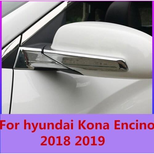 ABS Chrome Side Door Rearview Mirrors Cover Strip Trim Accessories Auto Accessories For Hyundai Kona 2015-2020