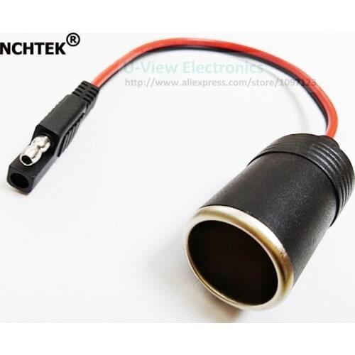 NCHTEK SAE to Car Cigarette Lighter Female Socket Jack Adapter Cable About 30CM/Free DHL Shipping/100PCS
