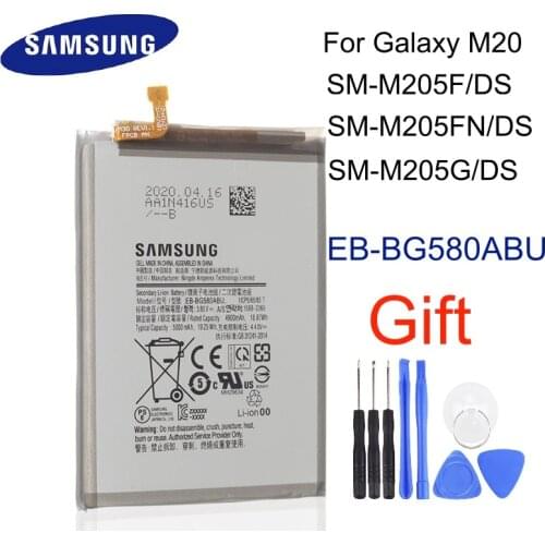 Samsung Genuine Battery EB-BG580ABU For Samsung Galaxy M20 SM-M205F/DS SM-M205FN/DS SM-M205G/DS M205F 4900/5000mAh High Capacity