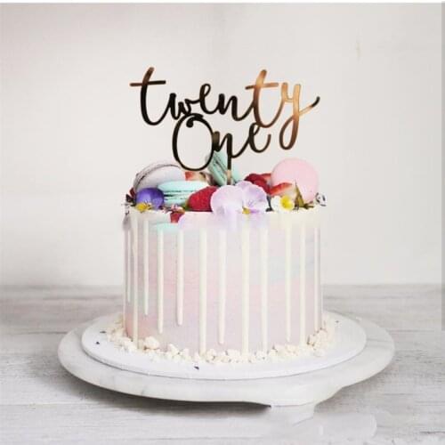 Cake Topper Acrylic Happy Birthday Number 16 30 21-year-old Twenty One Cake Topper For Birthday Party Dessert Cake Decoration