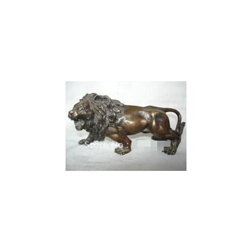 Free shipping Exquisite Collectibles Tibet bronze lion statue