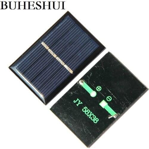BUHESHUI 2V 0.28W Solar Cell Polycrystalline 58*38MM Solar Panel Charger For 1.5V Battery System Light Toy 50pcs