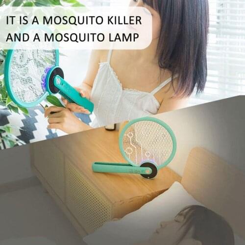 Electric Mosquito Portable Electric Foldable Portable Rechargeable USB Mosquito Killer Lamp Fly Insect Handheld With Safety Lock