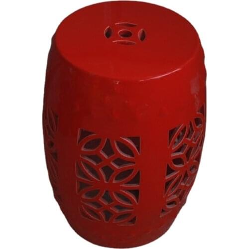 Hollow Red Jingdezhen Porcelain chinese garden stools Ceramic toilet stool bathroom stool dressing toilet stool