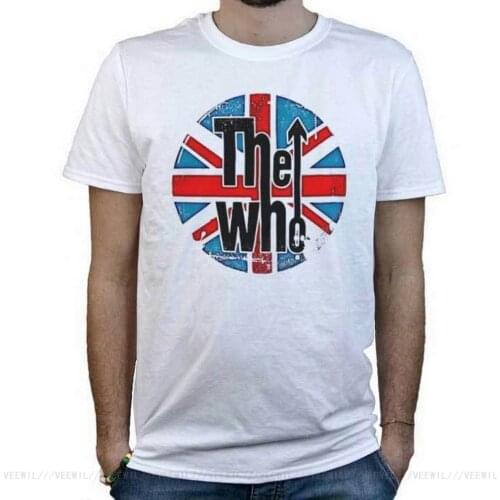 T-Shirt The Who Maglietta Bianca Rock Target Mod Con Effetto Invecchiato Cotton Tee Shirt Digital Printed