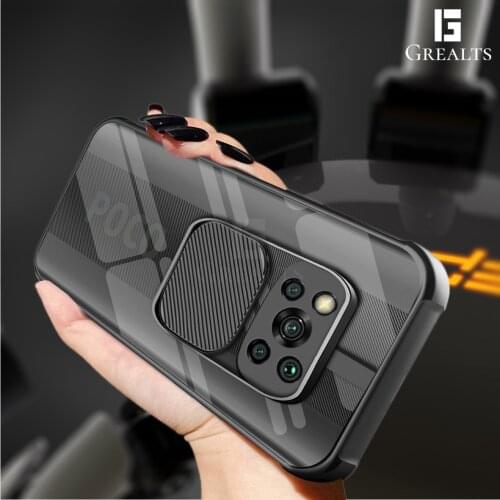 Grealts for Xiaomi POCO X3 NFC F3 Case Transparent Hard Back Switch Window Lens Protection Anti-drop Soft TPU Ultra-thin Cover