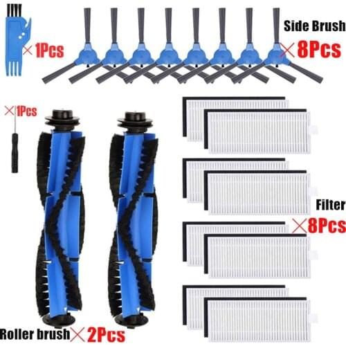 Hepa Filter Kit Side Brush Set for Eufy Robovac 11S Robova 30 30C Robovac Cleaning Side Brush Replacement with Brush Clean