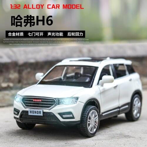 High simulation 1:32 Car Model SUV Haver H6 Diecast Toy Vehicles Alloy Model Sound And Light Pull Back Wheel For Children Thomas