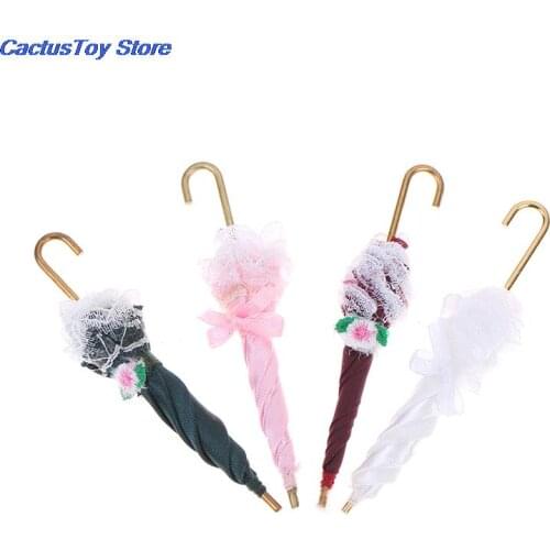 1/12 Dollhouse Miniature Royal Lady Lace Umbrella Decoration Doll House Accessories Pretty fine Gifts
