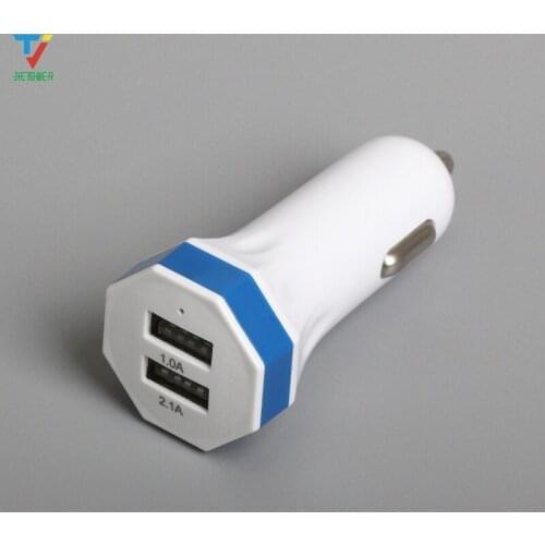 Colorful 5 colors Gossip octagon Octagonal style 2usb 5V 2.1A 1A car charge adapter factory wholesale for callphone 500pcs/lot