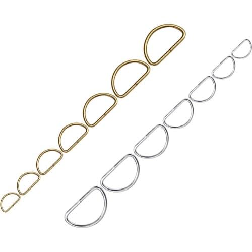 100PCS Metal D Ring Buckles Garment Clothes DIY Needlework Luggage Sewing Handmade Bag Purse Manual Buttons Silver Bronze