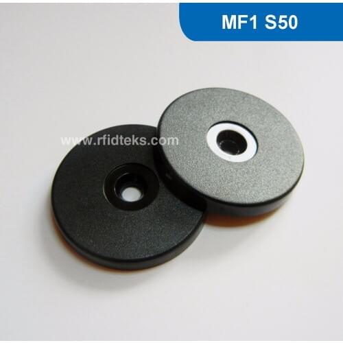 RT40 Dia: 40mm ABS RFID Token Tag, RFID Disc Tag, NFC Patrol tag ISO14443A 13.56MHZ 1K BYTE with MF1 S50 Chip free shipping