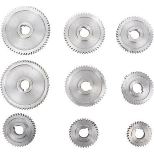 Mini Lathe Gears , Metal Cutting Machine Gears Lathe Gears 9Pcs Metal Screwdriver Metal Gear Kit