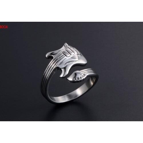 Fashion personality open titanium steel ring rock music guitar ring ring