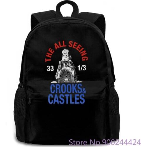 Crooks & Castles Mens All Seeing Eye Graphic Design women men backpack laptop travel school adult student