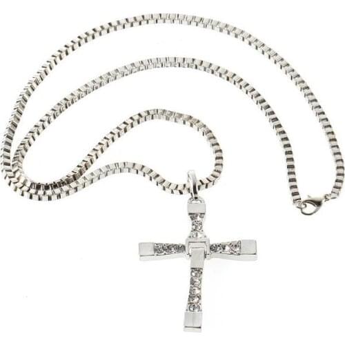 Men Cross Necklace, Fast And Angry Necklace, People Praying Sacred Dominican Jesus Necklace Cheap Marketing Gift Colar Masculino