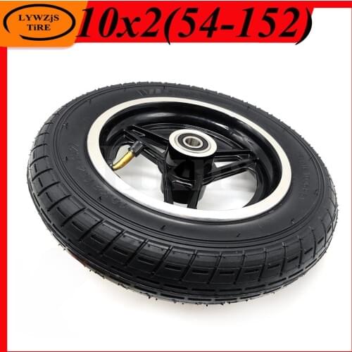 10 Inch Inflatable Wheel Tyre 10x2(54-152) Inner Outer Tire with Alloy Rim 10x2 Wheel Tyre for Electric Scooter Accessories