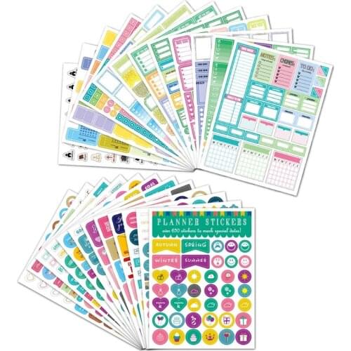 Planner Stickers Scrapbooking Journal Supplies Diary Stickers for Notebooks Diary Decorating Office Stickers N7MC