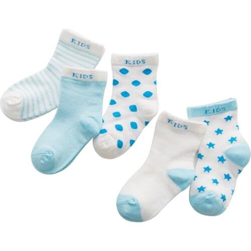 5 Pairs/Lot Baby Socks Boy Girl Spring Summer Mesh Style for Newborn Infant Toddler Casual Cotton Socks 0-3 Years