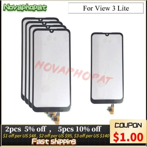Novaphopat Black Touchscreen For Wiko View 3 Lite Touch Screen Digitizer Glass Sensor Panel Touchpad +Tracking