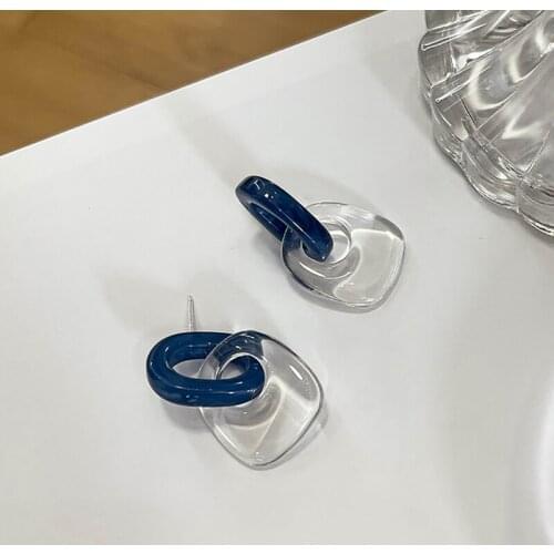 New Cute Clear Acrylic Square Geometric Drop Earrings 2021 Trendy Delicate Transparent Resin Earrings for Women Girls
