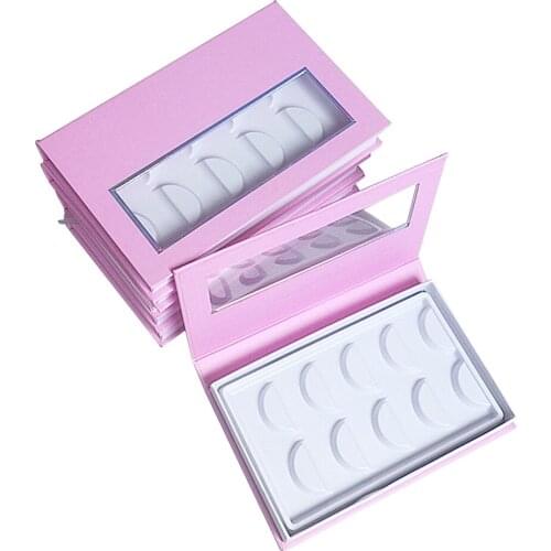 Wholesale 5pair Lash Book Eyelash Packaging Box Custom Faux Cils 25mm Mink Lashes Strip Eyelashes Box Package Makeup Case Vendor