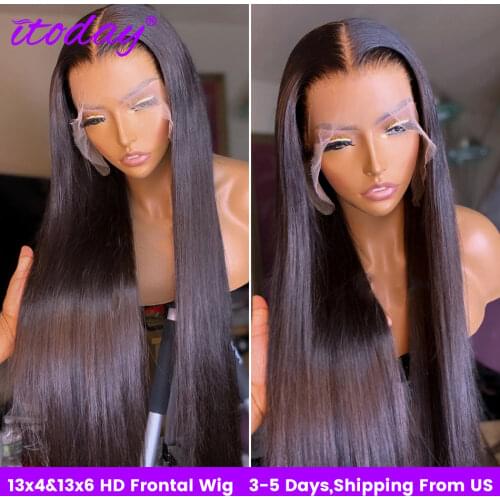13x4 HD Transparent Lace Frontal Wig 4x4 Lace Closure Wig 30 Inch Malaysian Straight Lace Front Wig For Women Human Hair Wigs