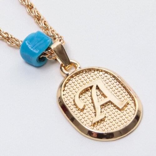 Plastic Beaded Twist Knot Letter Necklace