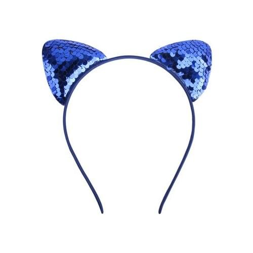 New childrens cross-border cartoon sweet headband clamshell fish scale sequin cat ear jewelry headband