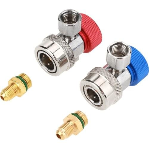 R134A High Low Quick Coupler Connector Adapters Type AC Manifold Gauge Auto Set for A/C Manifold Gauge Brass Adapter