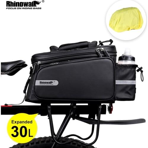 Rhinowalk Bicycle Bag 3 in 1 Waterproof Bike Trunk Bag 11-30L Travel Luggage Carrier Saddle Seat Panniers MTB Bike Rack Pack
