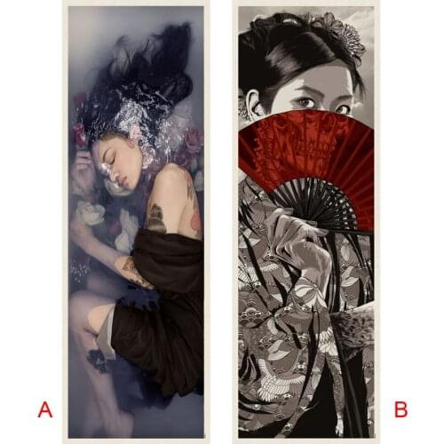 Needlework 5d Diy Diamond Painting Cross Stitch Kits Japanese Beauty Skull Square Drill Full Diamond Embroidery Home Decor