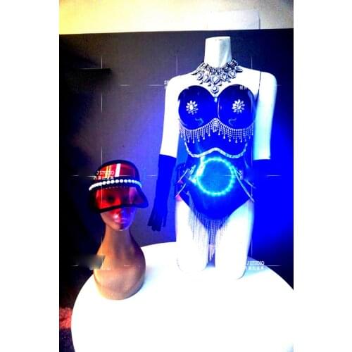 Sexy girl stage dance show armors Women Bar Halloween party Technology GOGO Costumes