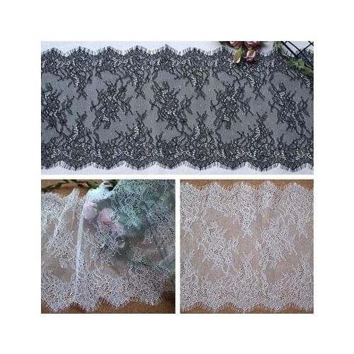Wide 23CM French Delicate Soft Skin Good Quality Eyelash Lace DIY Clothing Skirt Long Accessories
