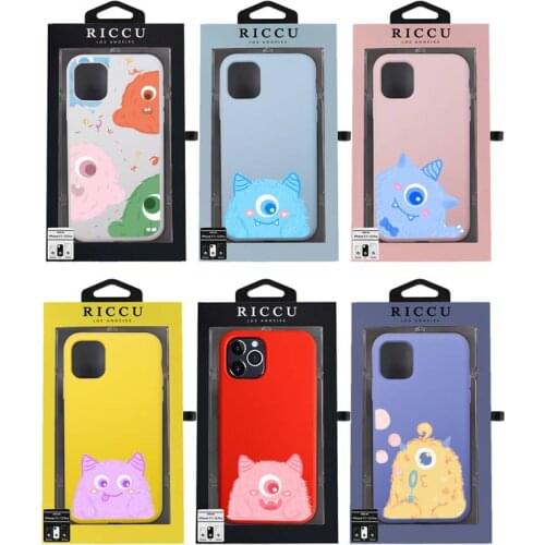 Cute Cartoon Monster Phone Case for iPhone 12 mini 11 Pro Max X XR XS 8 7 6s Plus Candy purple Silicone Cases