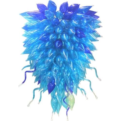 Blue Glass Pendant Lamp Luxury Hand Blown Chandelier Nordic Style Hanging LED Italian Design Light China Supplier 48 Inches