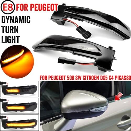 LED Dynamic Turn Signal Light For Peugeot 508 SW Flashing Indicator Sequential Blinker Lamp For Citroen DS5 C4 Grand Picasso II