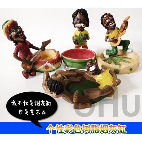 Funny Creative resin Jamaica Ash tray Home Party Bar Decoration Holder For Gift Cigarette Smoking Accessories Portable Ashtray