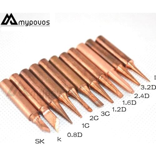 11 pcs/lot 900M-T-I B K 3C 2.4D pure copper iron tip For HAKKO SAIKE ATTEN AOYUE KADA YIHUA Soldering Rework Station Iron Tsui