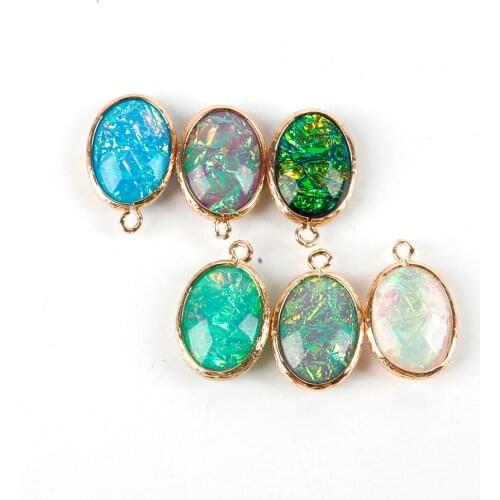 2pcs/lot 15*20mm Oval Shape Edging Copper Charms Pendant For Bracelet Necklace Jewelry Making DIY Earring Finding