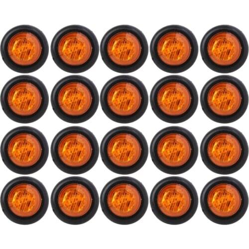 20X 3/4inch 3LED Side Marker Lights Trailer Truck Turn Light Clearance Light