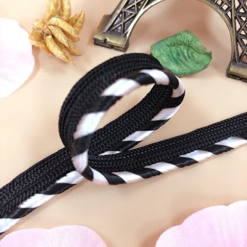 3Meters Black Braided Ribbon Gold Silver Rope Curved Lace Trim Pillow Cushion/Piping Lip Cord Trim Sewing Clothing Accessories