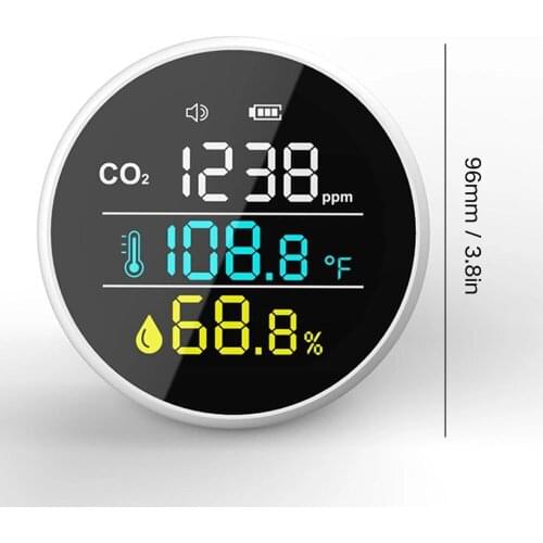 3 in 1 digital temperature and humidity detector carbon dioxide sensor with LCD display air quality monitoring analyzer detector