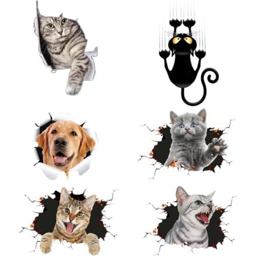 3D Car Stickers Decals cute cat dog animals Stickers Car Bumper Sticker Car Styling Decor Car Door Body Window Vinyl Stickers
