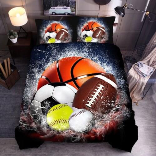 3d Sports American Football Bedding Set Single Bed Quilt Print Rugby Basketball Baseball Tennis Children Boy Duvet Cover Twin