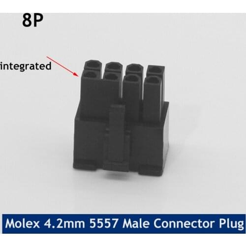 500/1000pc New 4.2mm Molex Connector 8P Plug Male 2*4P for PC/computer graphics card PCIE Power cable DIY PCB AUTO 7 8P Integate