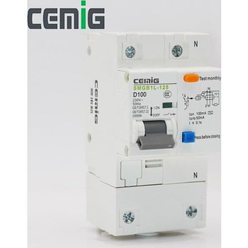 230V 100A 1P+N Residual Current Circuit Breaker With Over And Short Current 100mA Leakage Protection RCBO MCB