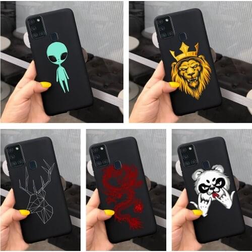 For Samsung Galaxy A21S Case A217F Stylish Black Cover Case For Samsung A21s SM-A217F A 21 s Phone Cases Soft TPU Fundas 6.5inch